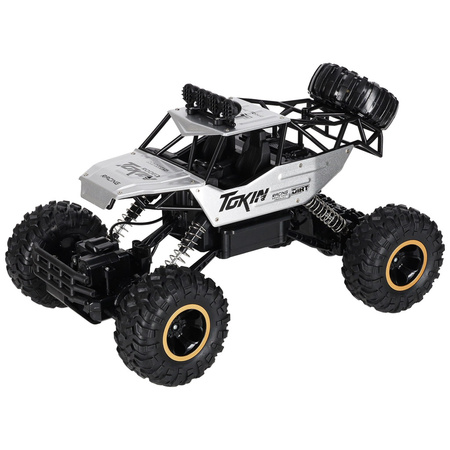 Samochód zdalnie sterowany na pilota RC Rock Crawler 1:12 4WD METAL srebrny