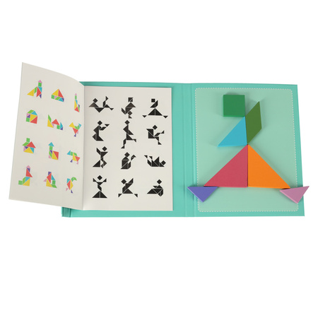 Tangram książeczka magnetyczna układanka montessori klocki gra logiczna 3D