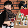 Zestaw Skippi - Hobby Horse Gniady - Derka szary i brąz - Kantar c-zielony