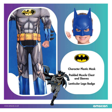 Strój, Kostium przebranie Batman niebieski Brave&Bold  4-6 lat