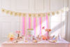 Baner filcowy Happy Birthday, różowy, 3m