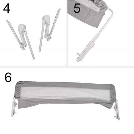 Barierka osłona ochronna do łóżka otwierana 200 cm szara