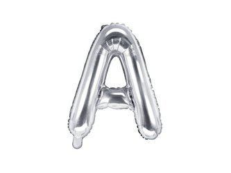 Balon foliowy Litera A, 35cm, Srebrna
