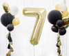 Balon foliowy, cyfra 7, złota, szampańska, 85 cm