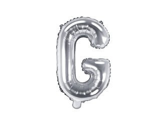 Balon foliowy Litera G, 35cm, Srebrna