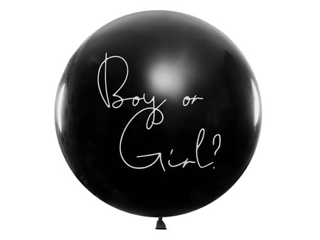 Balon Gender Reveal Chłopiec czy dziewczynka niebieskie konfetti 100cm