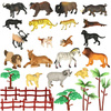 Figurki zwierząt zwierzęta zoo safari farma akcesoria skrzynka 31 el.