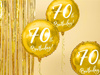 Balon foliowy 70th Birthday, złoty, średnica 45cm