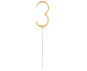 Zimne ognie złota cyfra 3, 17cm