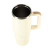 Kubek termiczny ze słomką i uchwytem termos 1200ml kremowy