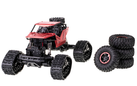 Samochód zdalnie sterowany na pilota RC Rock Crawler 4x4 LHC012 auto 2w1 czerwony