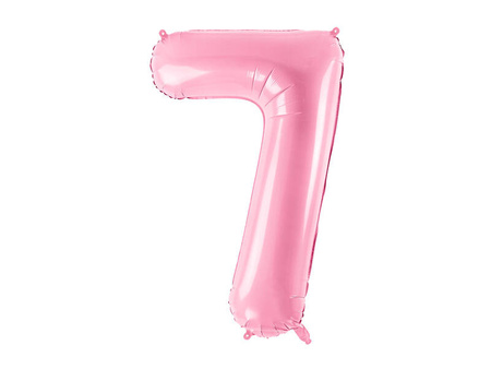 Balon foliowy Cyfra 7, 86cm, różowy
