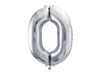 Balon foliowy Cyfra 0 srebrna, 86cm