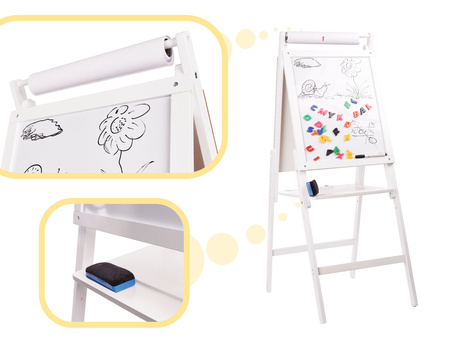 Tablica magnetyczna kredowa dwustronna drewniana biała duża XXL