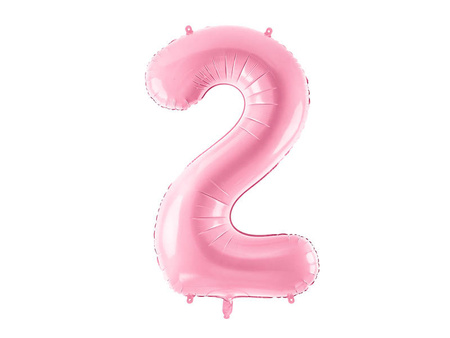 Balon foliowy Cyfra 2, 86cm, różowy