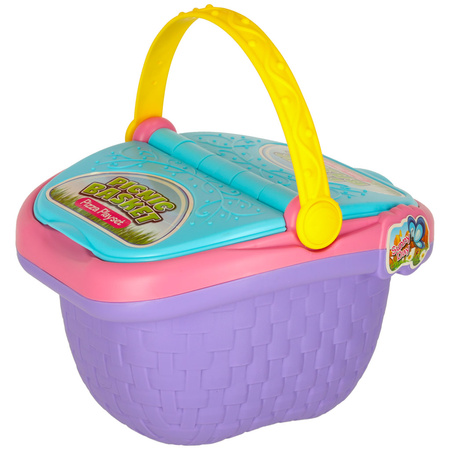 Kosz piknikowy koszyk fast food pizza burger jedzenie prowiant przekąski na piknik