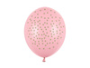Balony Lateksowe, Pudrowy Róż w Złote Kropki, 30cm (1 op. / 50 szt.)