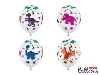Balony Lateksowe, Dinozaury, 30 cm, (1 op. / 6 szt.)