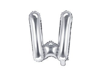 Balon foliowy Litera W 35cm, Srebrna