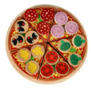 Pizza drewniany zestaw do zabawy na rzep  akcesoria łopatka nóż talerz nauka krojenia 20cm