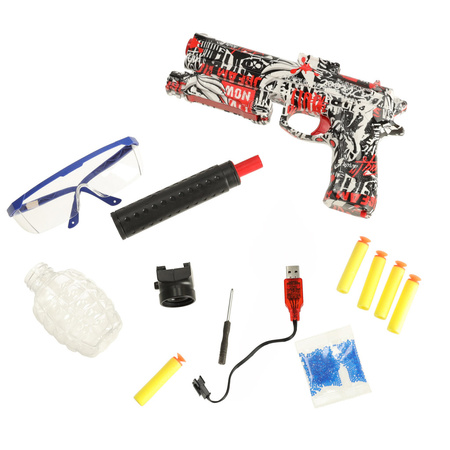 Pistolet do zabawy na kulki żelowe wodne karabin zasilanie akumulatorowe USB + okulary 550szt. 7-8mm
