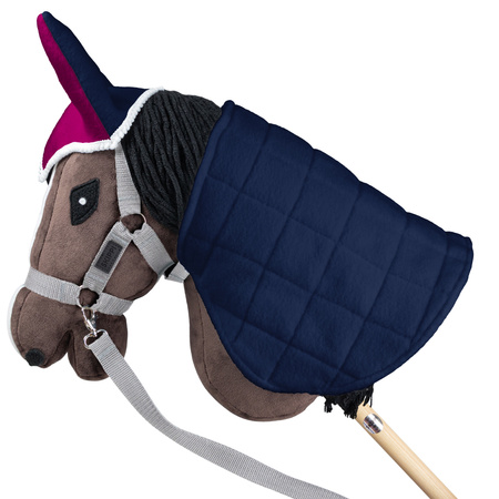 Zestaw Skippi - Hobby Horse Gniady - Derka fuksja i granat - Kantar szary