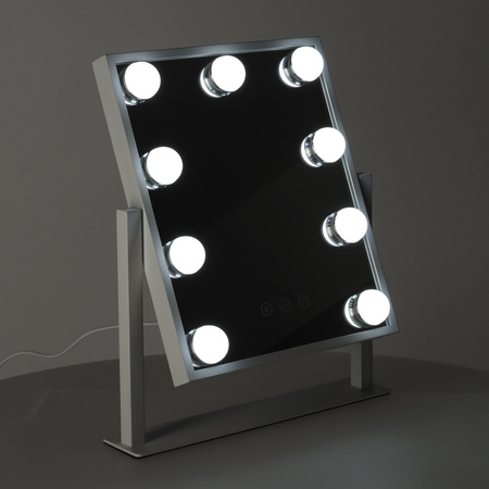 Lusterko do makijażu kosmetyczne podświetlane 9 LED Hollywood z 9 żarówkami USB 25 x 30 cm