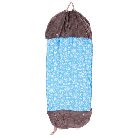 Śpiwór do spania dla dzieci turystyczny poduszka 2w1 125x50cm niebieski