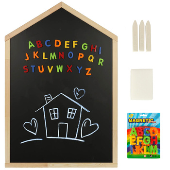 Tablica magnetyczna kredowa na ścianę drewniana domek 92cm x 62cm