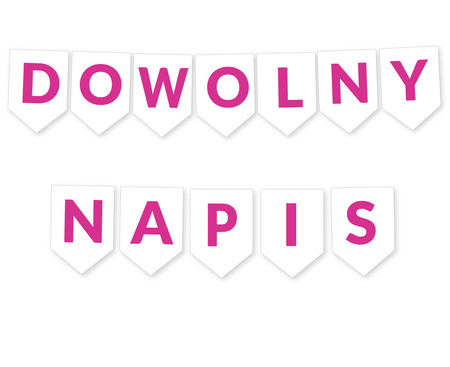 Personalizowany Baner Flagi DOWOLNY NAPIS Różowy