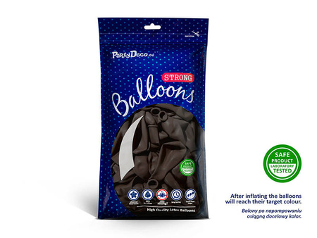 Balony lateksowe Strong Pastelowe Kakaowy Brązowy, Pastel Cocoa Brown, 30cm, 100 szt.