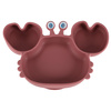 Naczynia silikonowe dla dzieci niemowląt krab zestaw 9 elementów ciemny róż