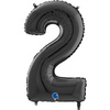 Balon Foliowy Cyfra 2 Czarny, 66 cm Grabo