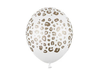 Balony lateksowe Cętki, Pastelowe Białe 30cm, 50 sztuk