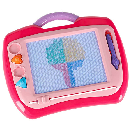 Tablica magnetyczna tablet do rysowania znikopis stempelki różowy XL