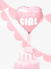 Balon foliowy "It's a girl" na baby shower serce różowe 48cm