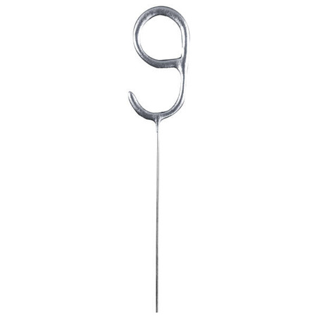 Zimne ognie srebrna cyfra 9,  17cm