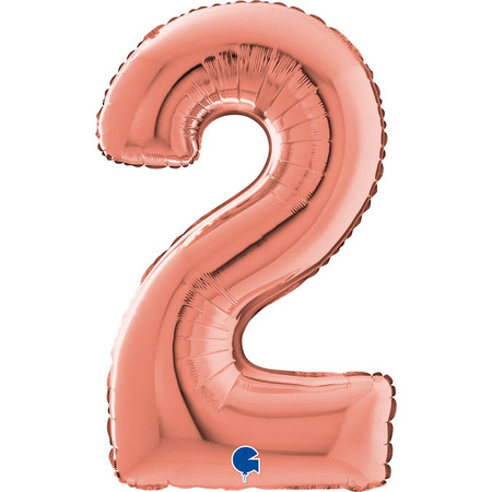 Balon foliowy Cyfra 2 Rose Gold - 66 cm Grabo