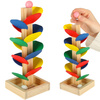 Drzewko edukacyjne klocki drewniane tor kulkowy Kulodrom Montessori