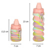 Butelka na wodę bidon silikonowy składany z uchwytem BPA FREE 500ml tęczowy