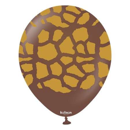 Balony lateksowe Safari Giraffe Chocolate Brown, żyrafa, brązowa, 30 cm, 25 szt.