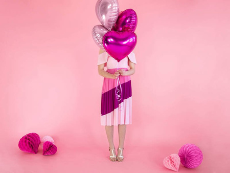 Balon foliowy Serce, 45cm, Ciemny Róż