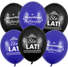 Balony urodzinowe Sto Lat, granatowe mix, 30cm, 50 szt.