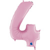 Balon Foliowy Cyfra 4 Różowa Pastel Pink, 66 cm Grabo