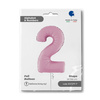Balon Foliowy Cyfra 2 Różowa Pastel Pink, 66 cm Grabo