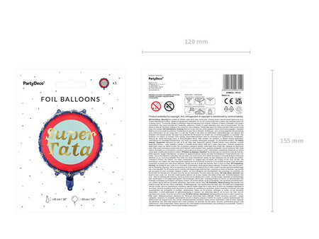 Balon foliowy Super Tata, dzień ojca 45 cm