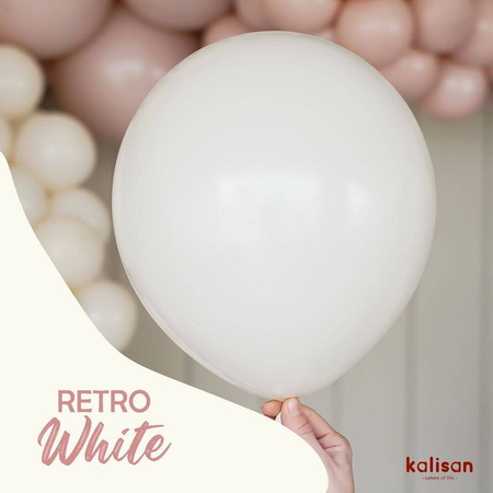 Balony lateksowe Kalisan Retro White, biały, 30cm, XXL 500 szt.