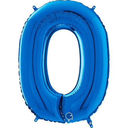 Balon Foliowy Cyfra 0 Niebieski, 66 cm Grabo