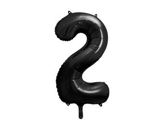 Balon foliowy Cyfra 2 czarna, 86cm