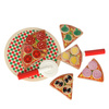 Pizza drewniany zestaw do zabawy na rzep  akcesoria łopatka nóż talerz nauka krojenia 20cm